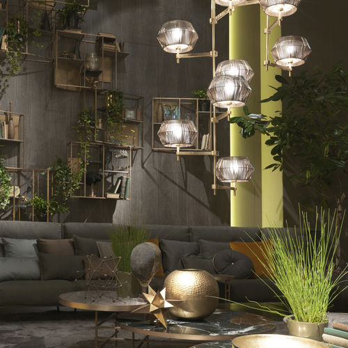 Lampadario contemporaneo - N09O1 - Patrizia Garganti - in pelle / contract / con paralumi