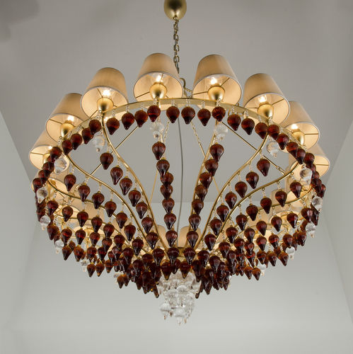 Lampadario contemporaneo - 7035 - Patrizia Garganti - in cristallo / in tessuto / da 12 lampadine