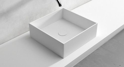 Lavabo da appoggio - TRENTO - Kyrya Group - in ceramica / quadrato / 1 foro