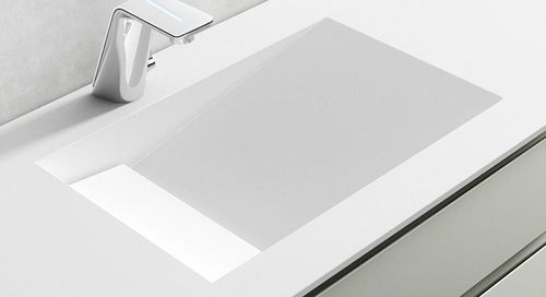 Lavabo da incasso - FERRARA WITH COVER - Kyrya Group - in ceramica / rettangolare / 1 foro