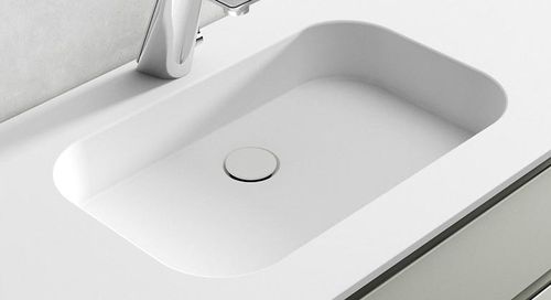 Lavabo da incasso - CAPRI - Kyrya Group - in ceramica / rettangolare / 1 foro