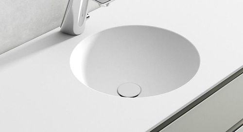 Lavabo da incasso - NAPOLI - Kyrya Group - in ceramica / rotondo / 1 foro