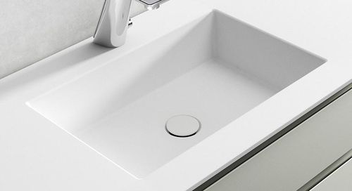 Lavabo da incasso - ELBA - Kyrya Group - in ceramica / rettangolare / 1 foro