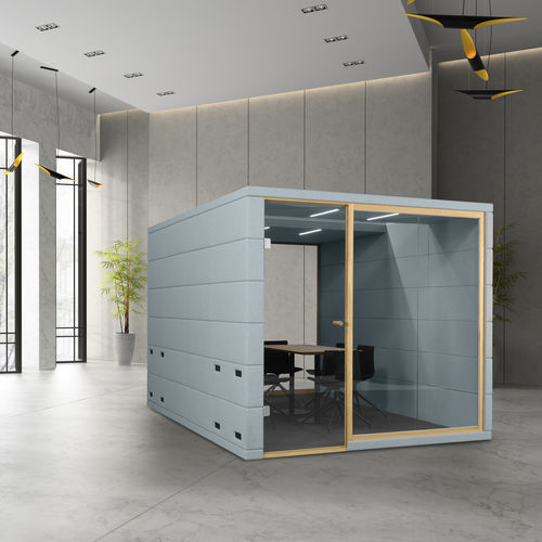 Isola di privacy per ufficio acustica - MICROOFFICE QUADRIO IV - SilentLab - per riunioni / vetrata / modulare