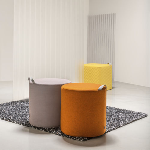 Pouf contemporaneo - MOVE - SilentLab - in tessuto / tondo / quadrato