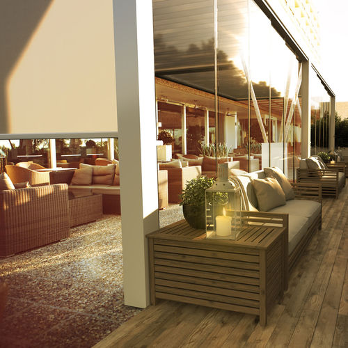 Pergola autoportante - CLIMATIKA - gaviota - addossata / in alluminio / a lamelle orientabili
