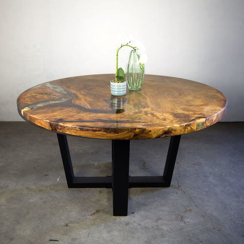 Tavolo contemporaneo - 220052 - Icewood - in legno / in resina / con supporto in metallo