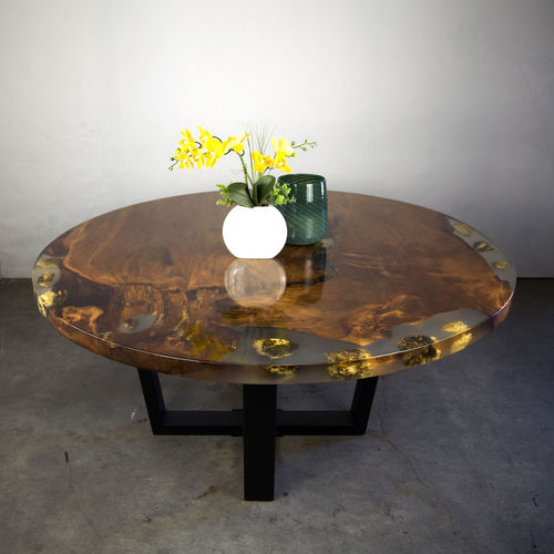 Tavolo contemporaneo - 220055 - Icewood - in legno / in resina / con supporto in metallo