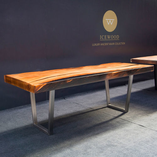 Tavolo da pranzo contemporaneo - Lucky 3 - Icewood - in legno / in resina / con supporto in metallo