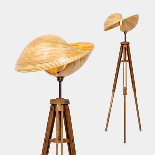 Lampada da terra - VERSA - Bambusa Bali - in bambù / in teak / design originale
