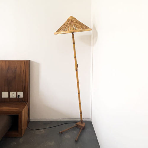 Lampada da terra - OBORRO - Bambusa Bali - in legno / classica / con cavo