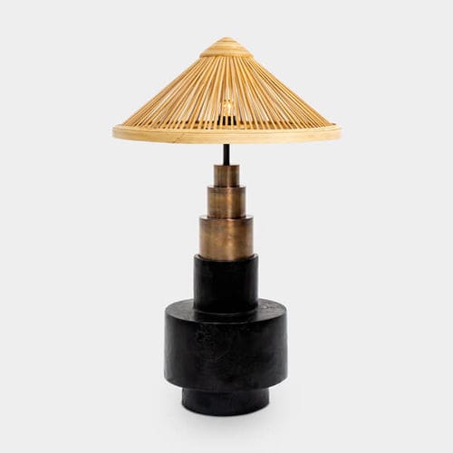 Lampada da tavolo - OBORRO HITAM - Bambusa Bali - in bronzo / in bambù / design originale