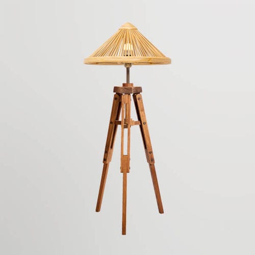 Lampada da terra - OBORRO - Bambusa Bali - in legno / design originale / con cavo