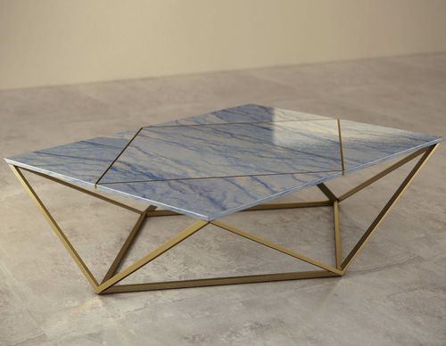 Tavolino basso contemporaneo - GIOVANNOZZI MARMI S.R.L. - in marmo / in quarzo / con supporto in ottone