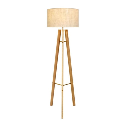 Lampada da terra - Tripod - Luzfin - in lino / in frassino / classica