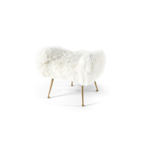 Pouf contemporaneo - EUPHORIA - HESSENTIA | Cornelio Cappellini - in ecopelliccia / rettangolare / bianco