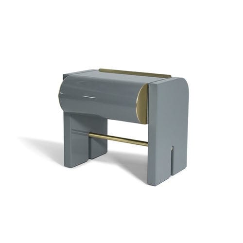 Comodino contemporaneo - OSKAR - HESSENTIA | Cornelio Cappellini - in legno laccato / con supporto in legno / con supporto in metallo