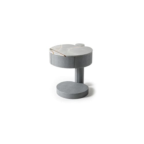 Comodino contemporaneo - NORA - HESSENTIA | Cornelio Cappellini - in legno laccato / in marmo / con supporto in legno