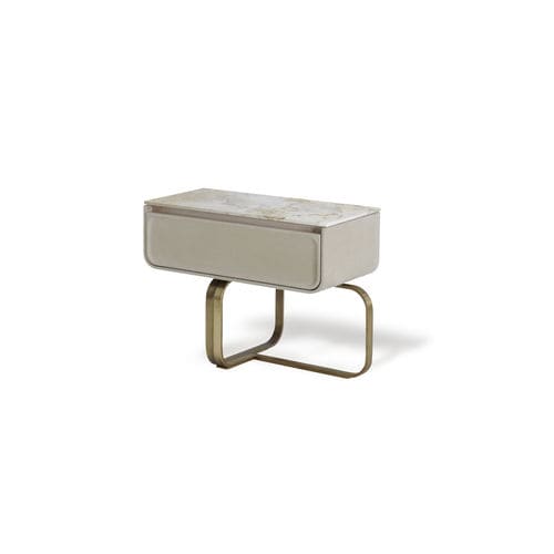 Comodino contemporaneo - NOVA - HESSENTIA | Cornelio Cappellini - in legno / in pelle / in marmo