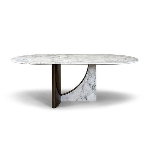 Tavolo da pranzo contemporaneo - SPINNAKER - HESSENTIA | Cornelio Cappellini - in marmo / con supporto in metallo / con supporto in marmo