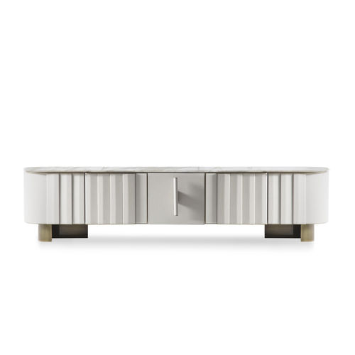 Credenza contemporanea - MORGAN - HESSENTIA | Cornelio Cappellini - in metallo / in pelle / in marmo