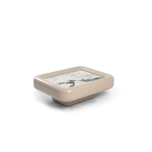 Tavolino basso contemporaneo - LUKE - HESSENTIA | Cornelio Cappellini - in marmo / con supporto in legno laccato / rettangolare