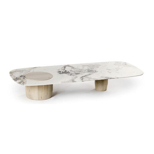 Tavolino contemporaneo - JOSS - HESSENTIA | Cornelio Cappellini - in marmo / con supporto in legno / quadrato