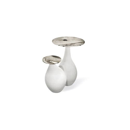 Tavolo d'appoggio contemporaneo - ISOTTA - HESSENTIA | Cornelio Cappellini - in marmo / con supporto bombato / con base in ceramica