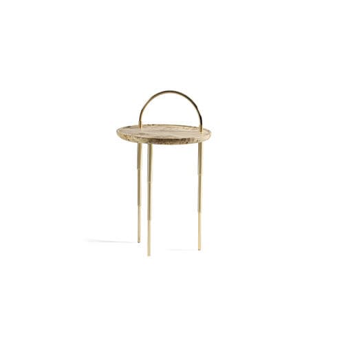 Tavolino contemporaneo - HERON - HESSENTIA | Cornelio Cappellini - in legno / con supporto in metallo / rotondo