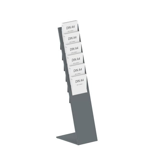 Porta opuscoli da terra - PLANAR6 - FEPRO - autoportante / in acciaio con rivestimento a polvere / contract