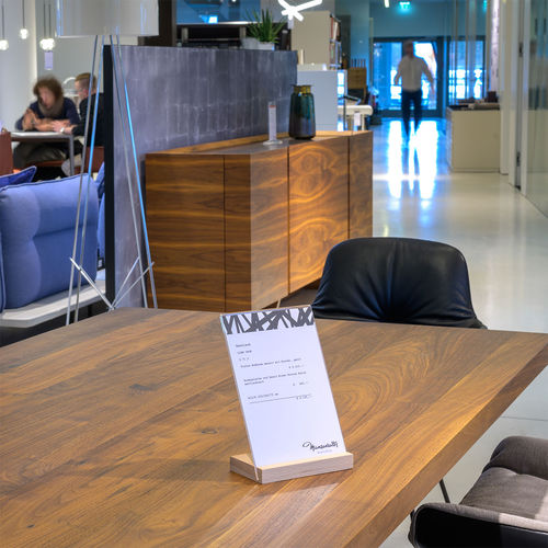 Cartello pubblicitario da bancone - ELEMENT ANGLED - FEPRO - da interno / in faggio