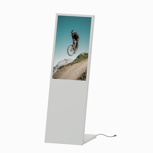 Cartello pubblicitario digitale - PLANAVISION L-Stand Digital WHITE SAMSUNG 32" - FEPRO - da appoggio / per interni / in acciaio
