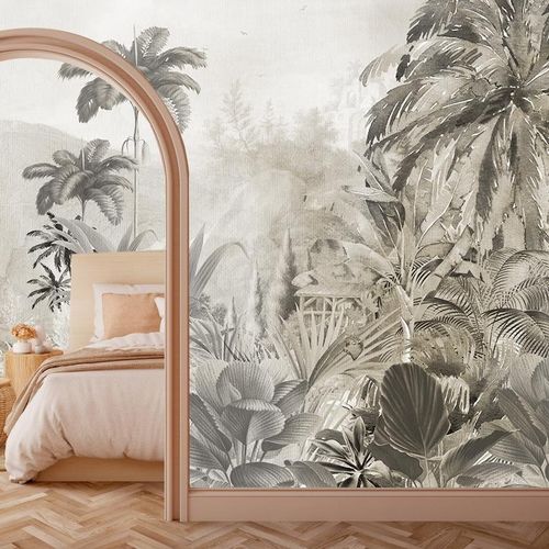 Carta da parati contemporanea - AMAZONIA  - Wally's - a motivi / verde / beige