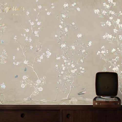 Carta da parati contemporanea - CALM FIELD - Wally's - a motivi / bianca / beige