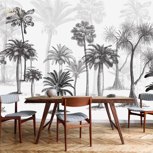 Carta da parati contemporanea - PALM GARDEN  - Wally's - con motivi naturali / grigia / sabbia