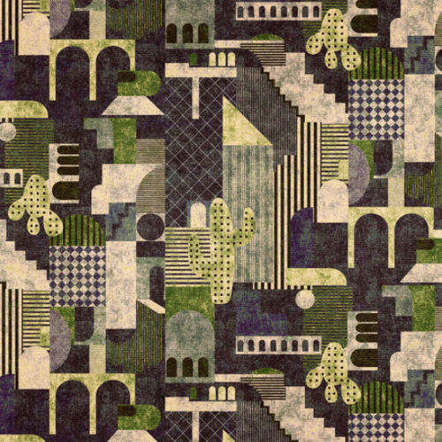 Tessuto da tappezzeria - INHAUS PRINTED COTTON VELVET VIRALOFF - Aldeco Interior Fabrics - per tende / a motivi / in cotone