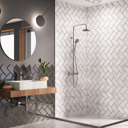Piastrella in ceramica - CARRARA BEVELLED  - CERAGNI | WALL CERAMIC TILES - lucida / da interno / da bagno