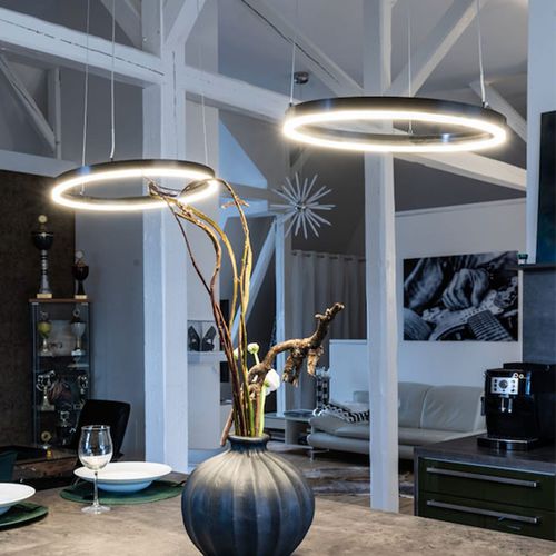 Lampada a sospensione - RING 40 - s.luce - in metallo / in acrilico / contemporanea