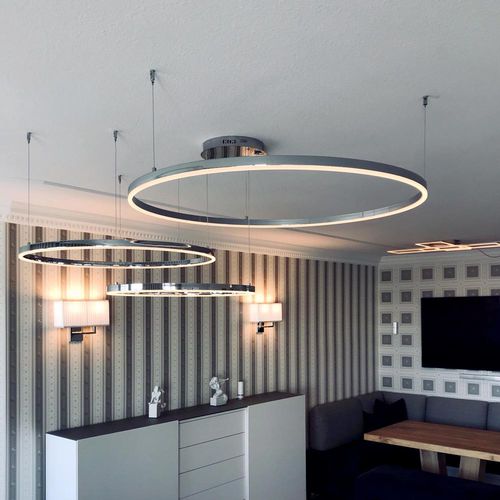 Lampada a sospensione - RING 100 - s.luce - in metallo / in acrilico / contemporanea