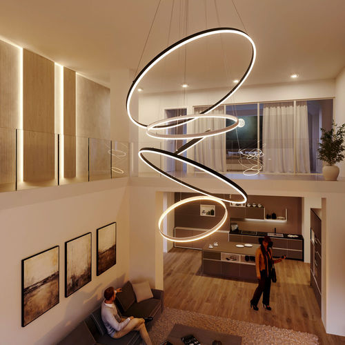 Lampada a sospensione - RING - s.luce - in metallo / in plastica / contemporanea