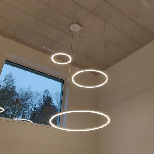 Lampada a sospensione - RING 60  - s.luce - in acciaio / in acrilico / contemporanea