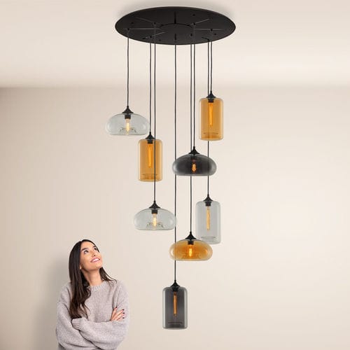 Lampada a sospensione - CRUET XL - s.luce - in vetro / in vetro soffiato / in vetro fumè