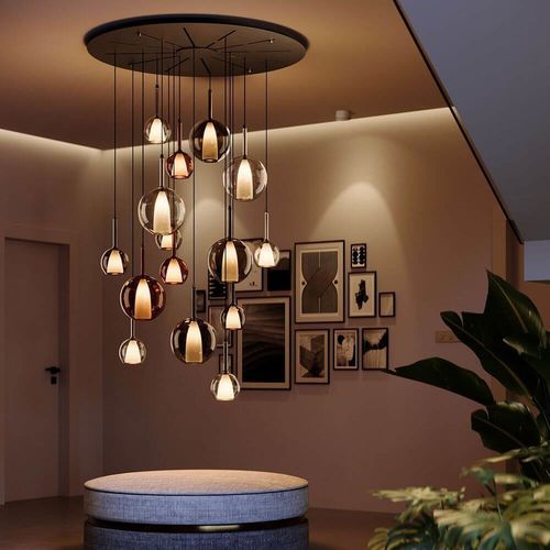 Lampadario moderno - 194078 - s.LUCE - in metallo / in vetro / contract