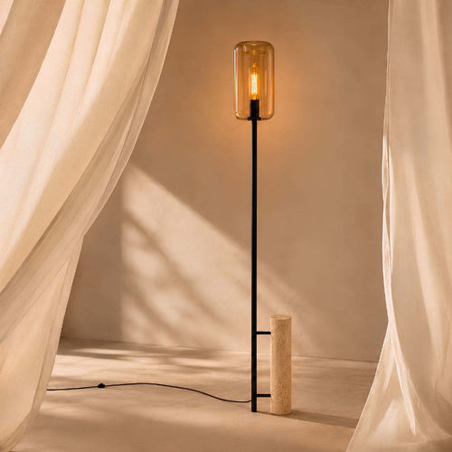 Lampada da terra - CRUET - s.LUCE - da pavimento / in metallo / in vetro