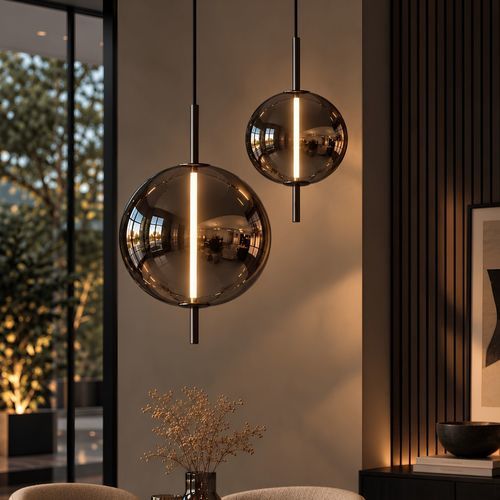 Plafoniera contemporanea - MIRA - s.luce - rotonda / in metallo / in vetro soffiato