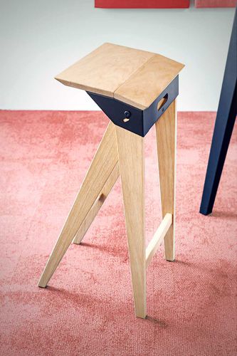 Sgabello in stile - GRUTTO - studioVIX - in legno / con supporto in legno / ergonomico