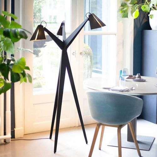 Lampada da terra - BLOEM - studioVIX - in acciaio / design biofilico / con cavo
