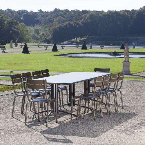 Tavolo contemporaneo - TUILERIES  - Edmond & Fils - in acciaio / con supporto in acciaio / con supporto in acciaio verniciato