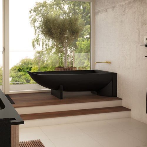 Vasca da bagno con piedi - LUNA - KUMA - per ambiente abitativo / in composito / in terrazzo
