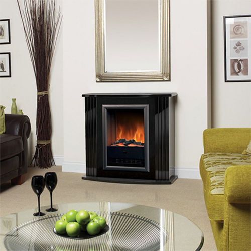 Camino elettrico - MOZART BLACK - Dimplex - a pavimento / a parete / Faccia singola
